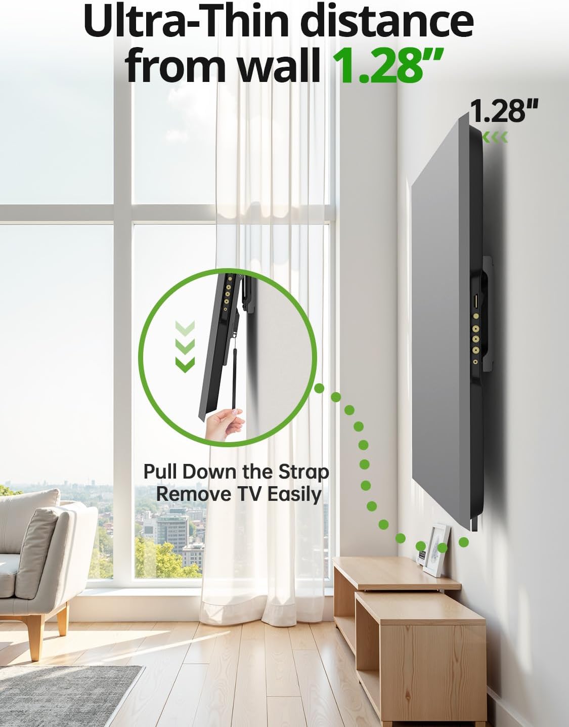 USX MOUNT Tilting TV Wall Mount for Most 37-95 Flat Curved Screen Television, TV Bracket with Max VESA 600x400mm up to 132lbs, Low Profile Tilt Mount for 16, 24 Stud